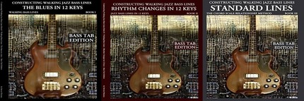 complete set  bass clef azz Bass Book - constructing walking jazz bass lines - walking bass lines book  bass tab